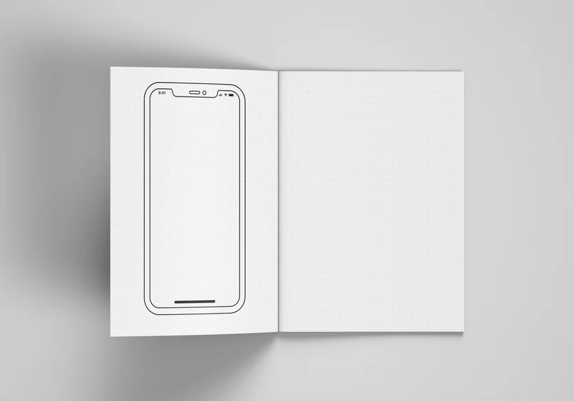 DotGrid Notebook with Phone Frame
